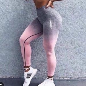 Gymshark pink and grey ombré adapt leggings small